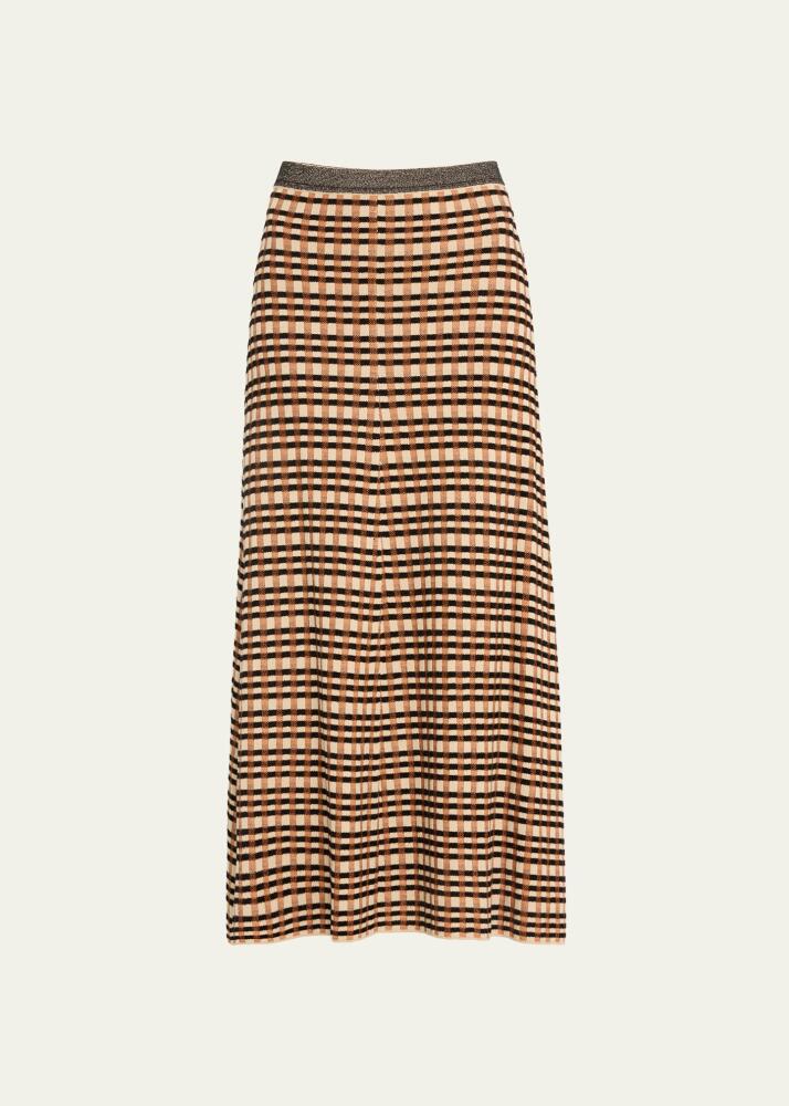 Ulla Johnson Amal Check Knit Maxi Skirt Cover