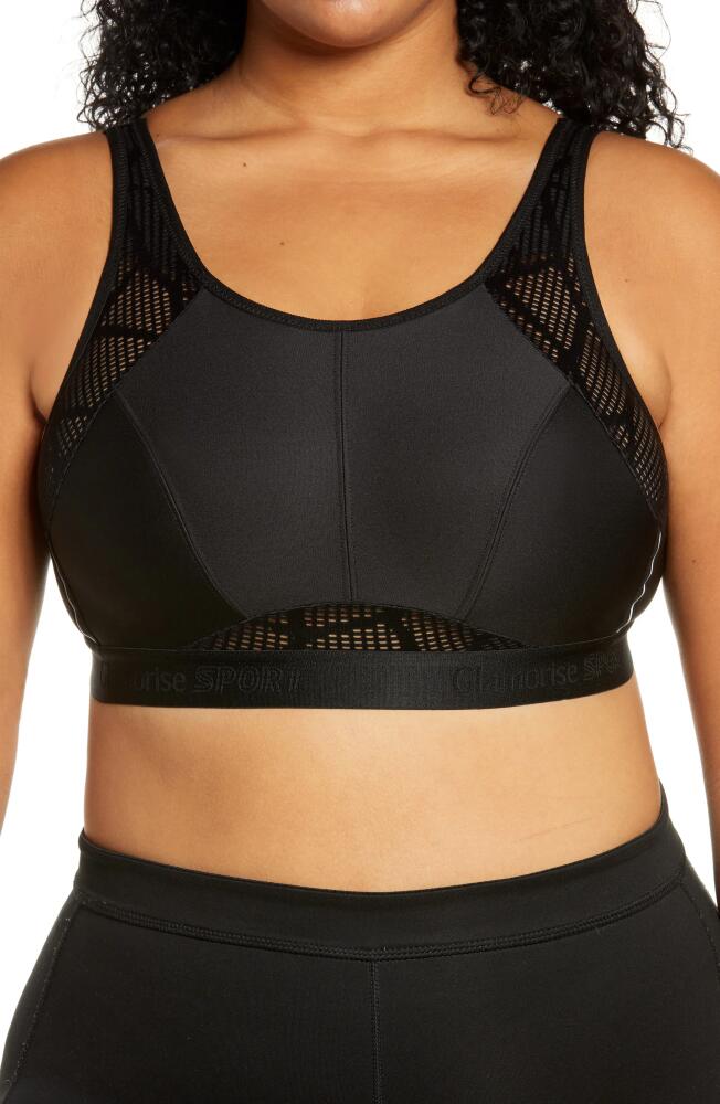 Glamorise No-Sweat Full Figure Mesh Sports Bra in Black Cover