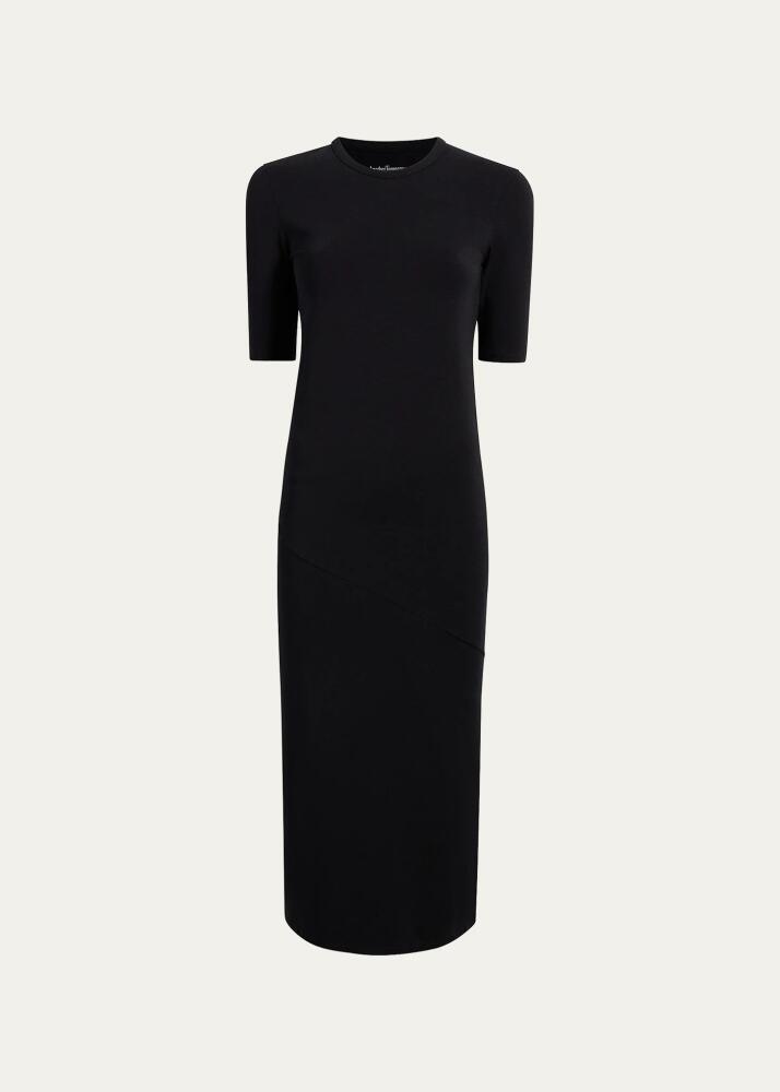 Another Tomorrow Fitted Midi Dress w/ Elbow Sleeves Cover