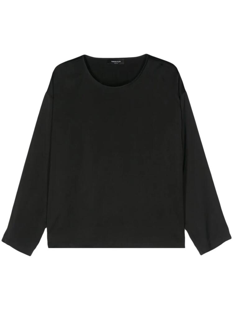 Fabiana Filippi long-sleeve satin blouse - Black Cover