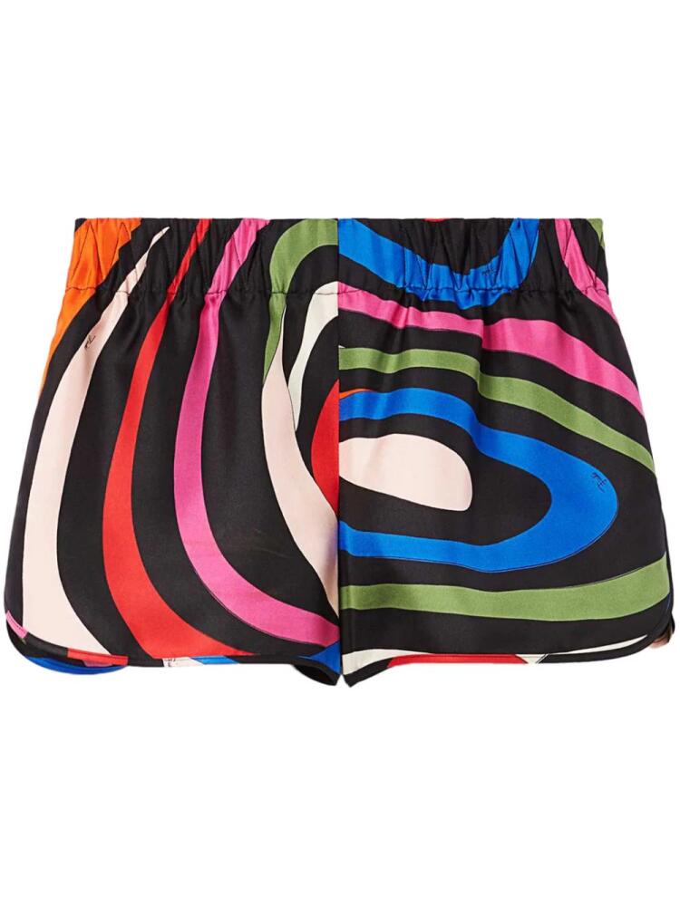 PUCCI Marmo-print silk shorts - Black Cover