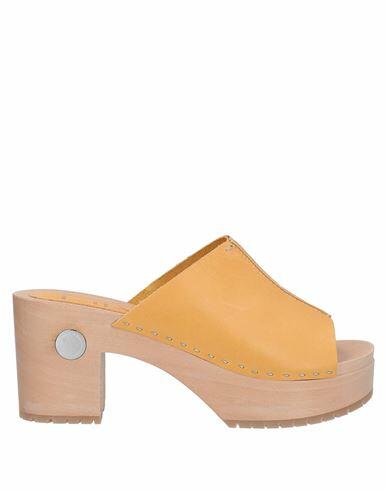 High Woman Mules & Clogs Yellow Soft Leather Cover