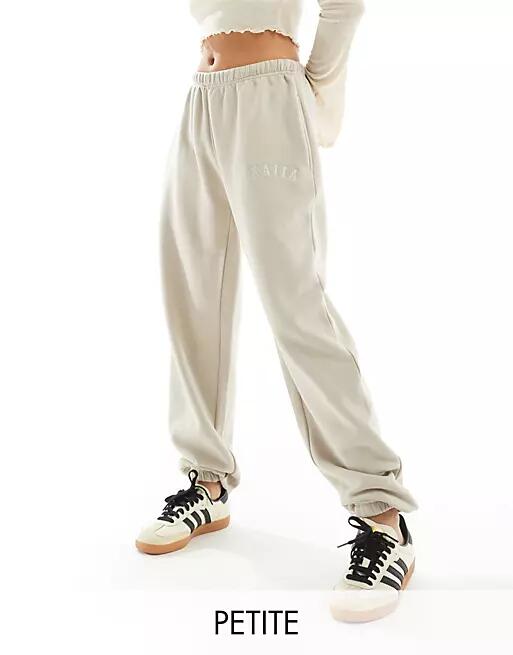 Kaiia Petite cuffed sweatpants in stone-Neutral Cover