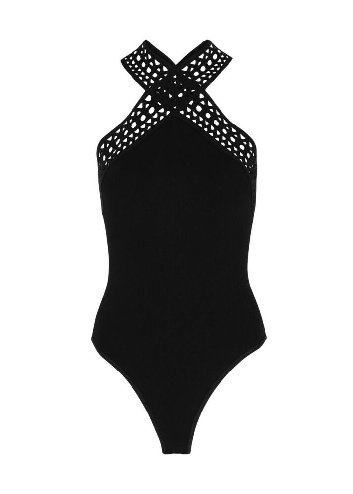 Alaïa Vienne Stretch-knit Bodysuit - Black Cover