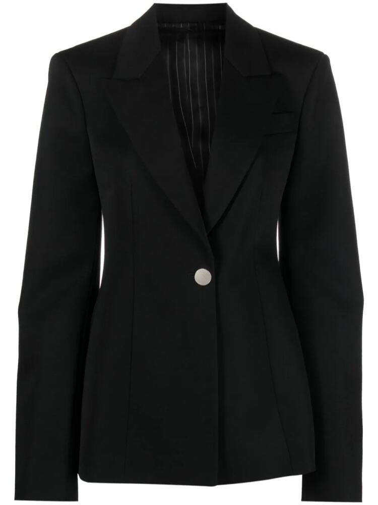 The Attico single-breasted virgin wool blazer - Black Cover