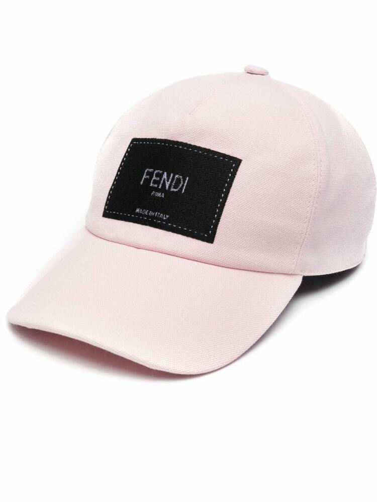 FENDI logo-patch baseball cap - Pink Cover