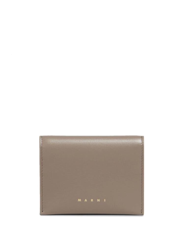 Marni logo-print bi-fold Saffiano cardholder - Grey Cover