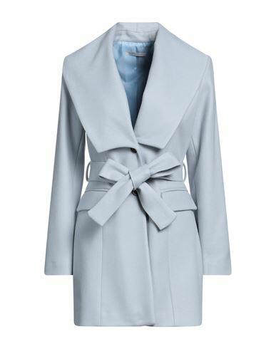 Biancoghiaccio Woman Coat Sky blue Acrylic, Polyethylene, Wool Cover