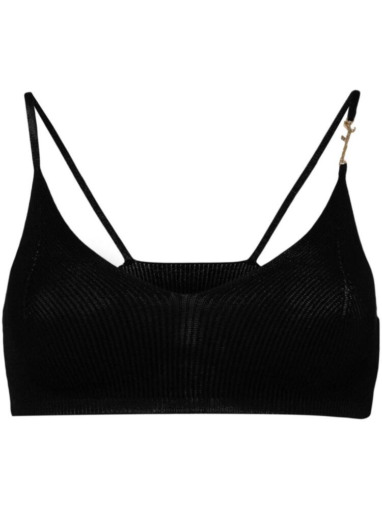 Jacquemus Le Bandeau Pralu knit bralette - Black Cover