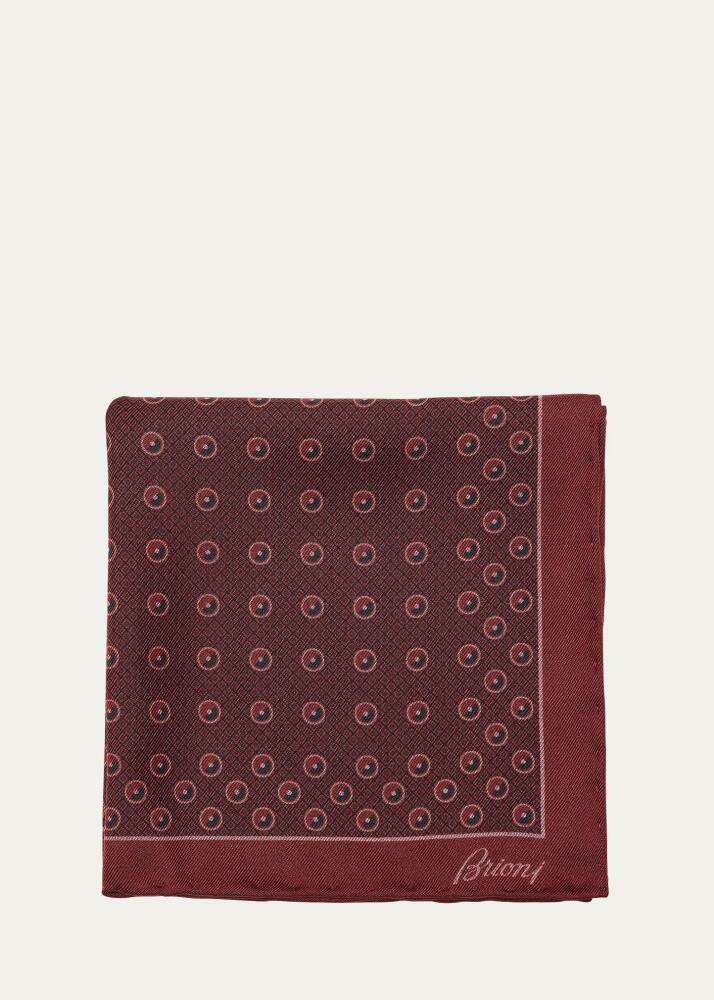 Brioni Men's Geometric-Print Silk Pocket Square Cover