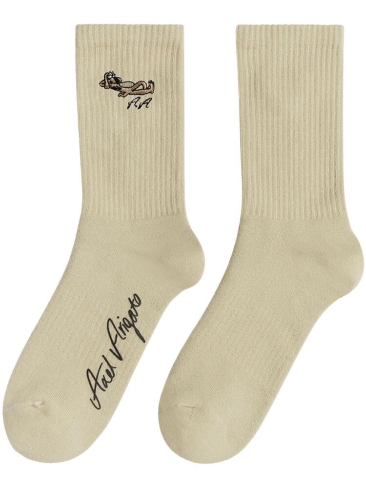 Axel Arigato Wes-embroidered socks - Neutrals Cover