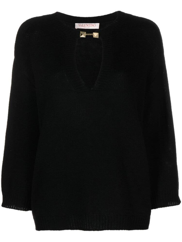 Valentino Garavani rockstud-embelished cashmere jumper - Black Cover