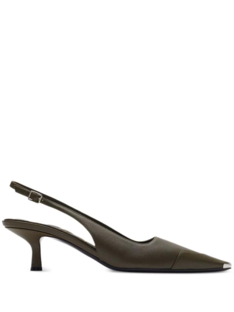 Burberry 50mm leather slingback pumps - Green Cover