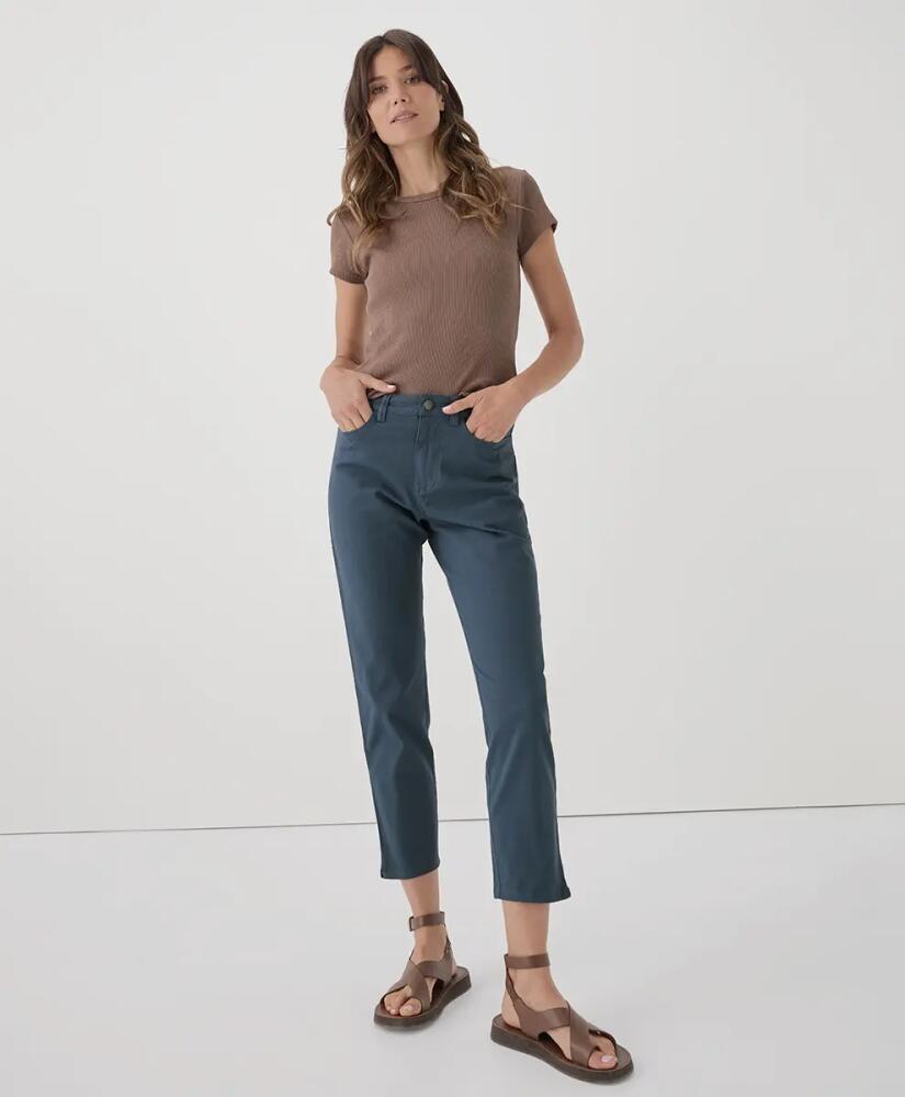 Pact Organic Stretch Twill Denim Slim Straight Pant in Slate Blue Cover