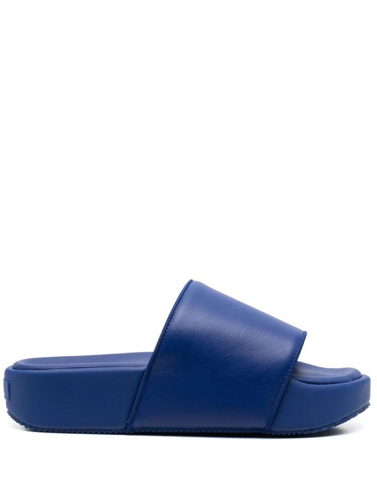 Y-3 flatform logo-patch slides - Blue Cover