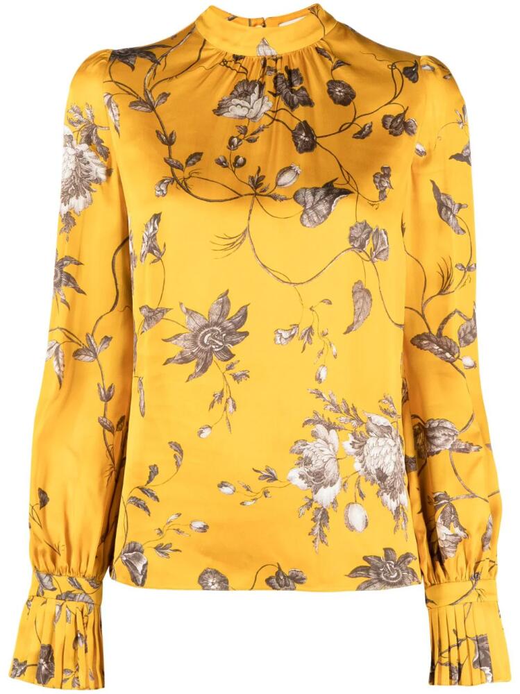 ERDEM floral-print long-sleeve blouse - Yellow Cover