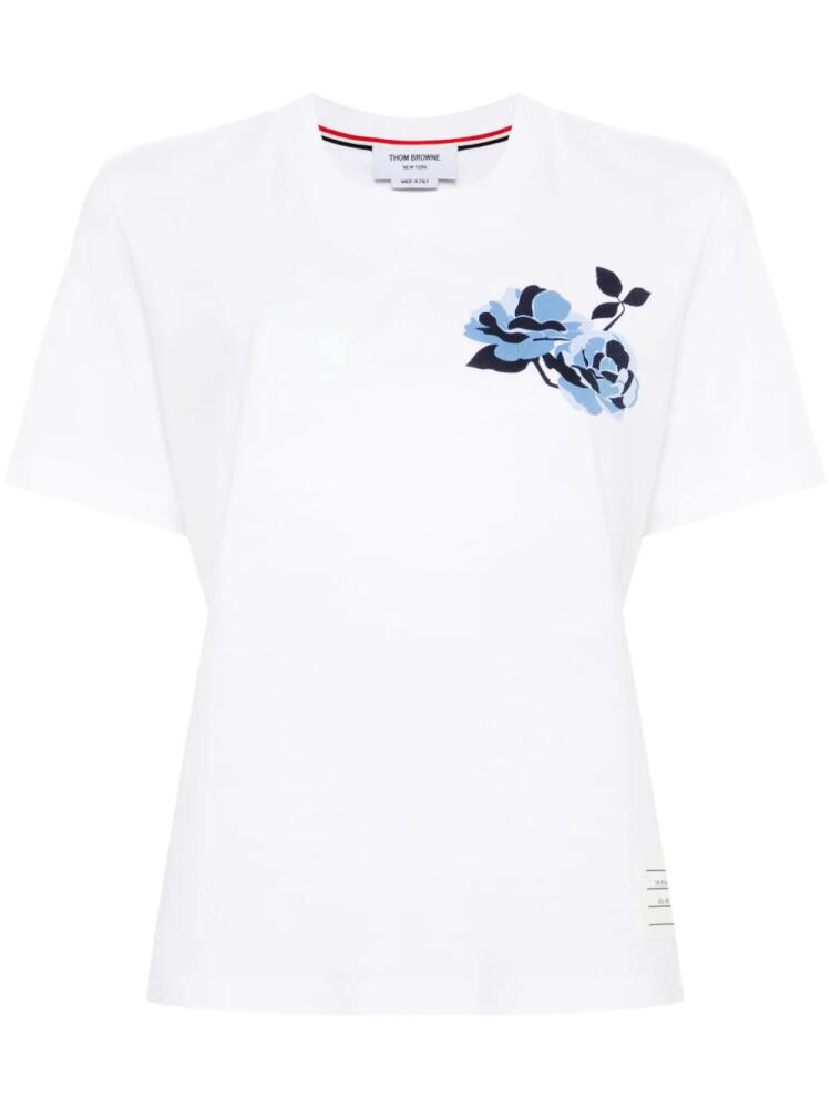 Thom Browne floral-print cotton T-shirt - White Cover