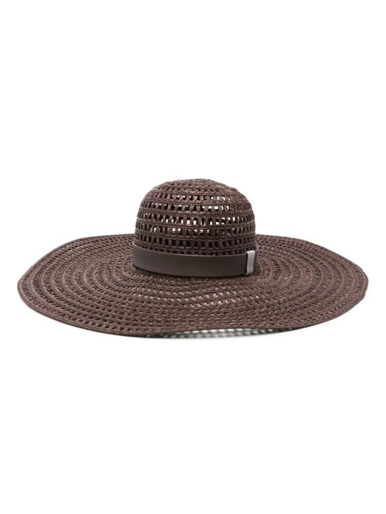 Peserico interwoven sun hat - Brown Cover