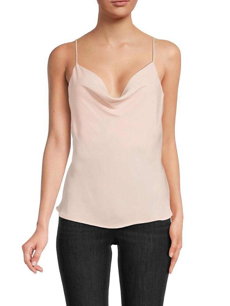 Renee C. Women's Dobby Cowlneck Satin Tank Top - Blush Cover