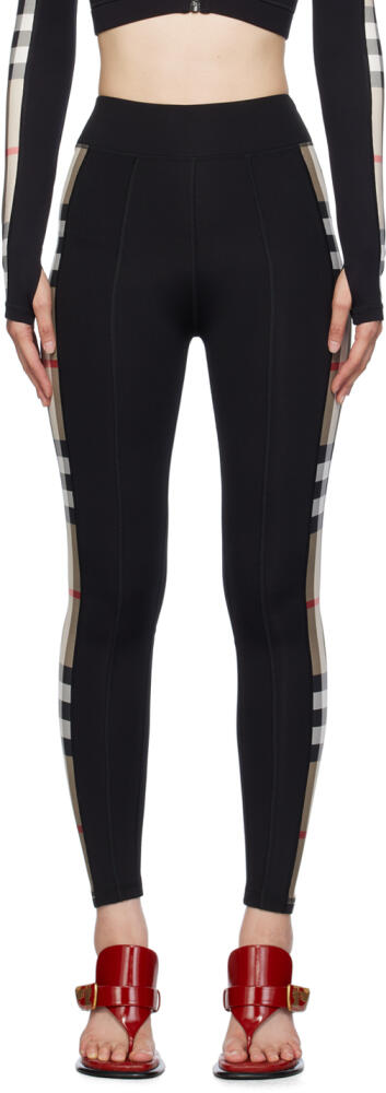 Burberry Black Check Trim Leggings Cover