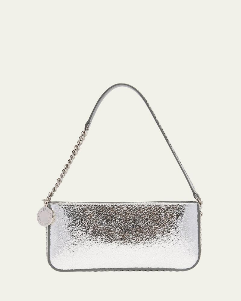 Stella McCartney Frayme Crackled Metallic Alt-Leather Chain Shoulder Bag Cover