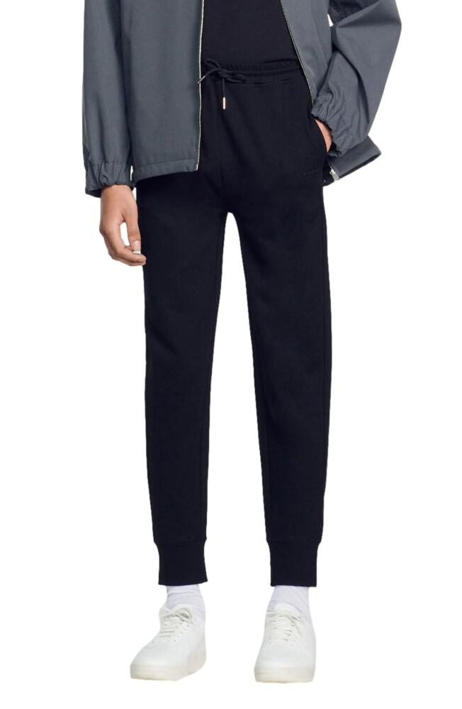 sandro New Relax Milano Knit Joggers in Black Cover