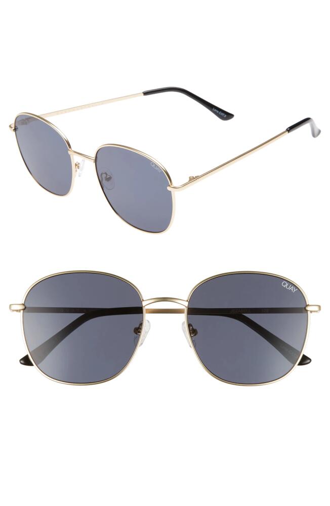 QUAY Jezabell 57mm Round Sunglasses in Gold/Smoke Cover