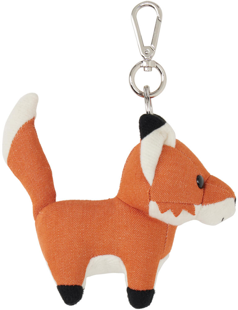 Maison Kitsuné Orange & White Medium Fox Keychain Cover