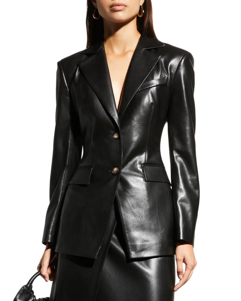 Nanushka Hathi Single-Breasted Faux Leather Blazer Cover