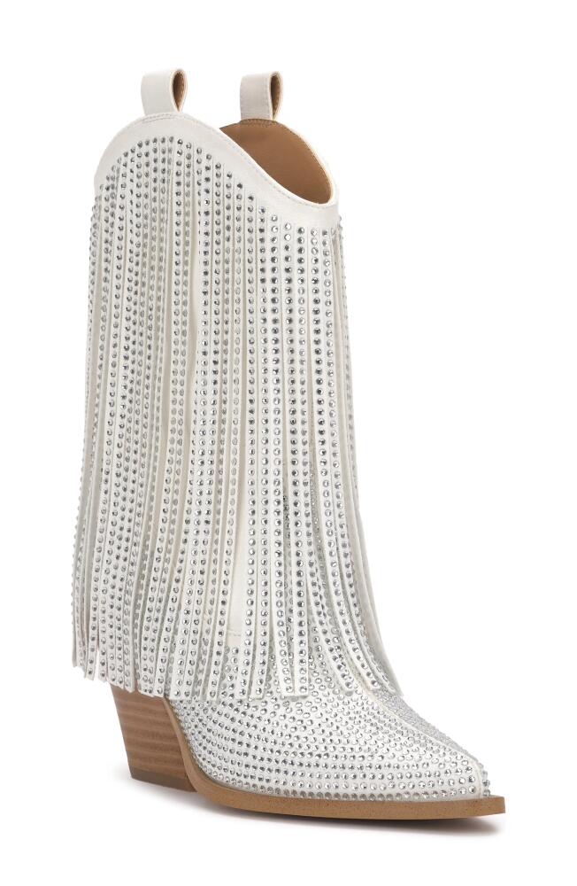 Jessica Simpson Paredisa Fringe Western Boot in White Cover