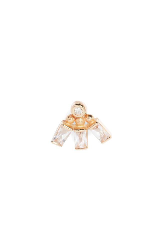 Anzie Cleo Single White Topaz & Diamond Stud Earring in Rose Gold Cover