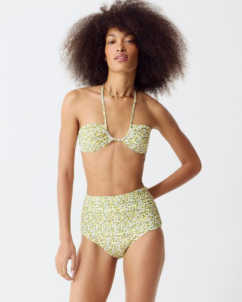 J.Crew Ruched high-rise bikini bottom in Liberty® Eliza's Yellow fabric Cover