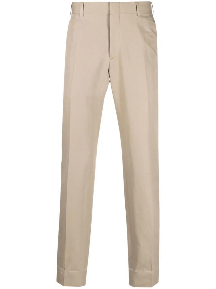 Brioni slim-cut cotton chinos - Brown Cover