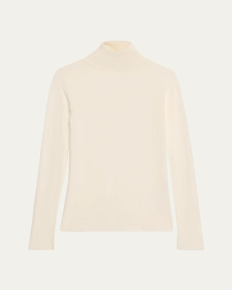 Loro Piana Taupo Ribbed Wool Turtleneck Cover