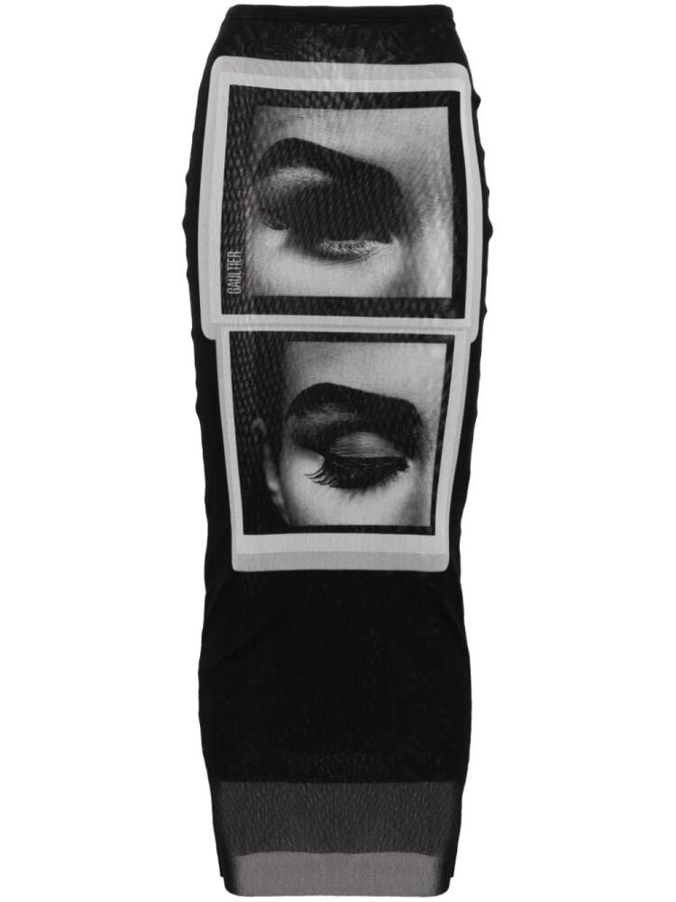 Jean Paul Gaultier graphic-print pencil skirt - Black Cover