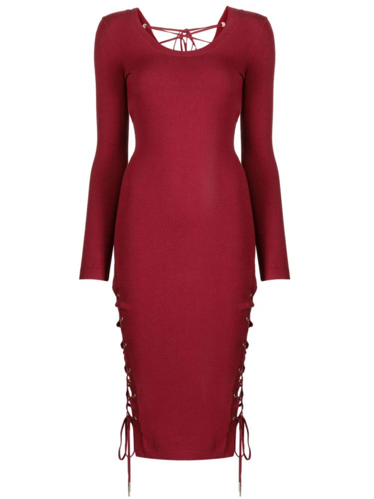 Fleur Du Mal lace-up bodycon midi dress - Red Cover