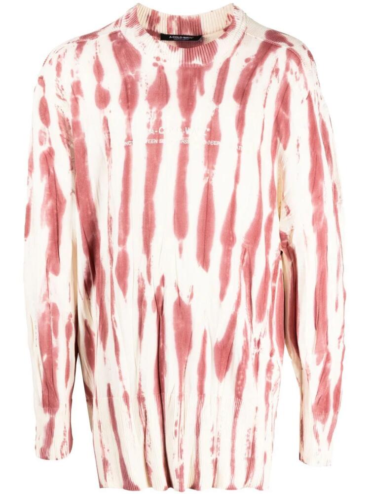 A-COLD-WALL* tie-dye logo-print jumper - Pink Cover