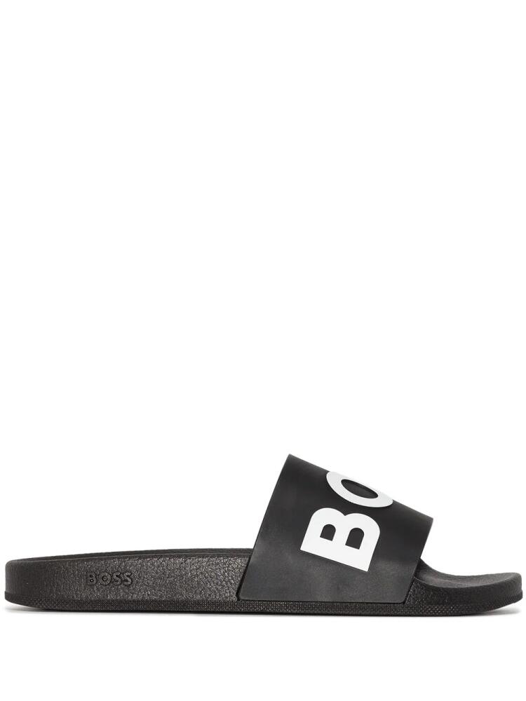 BOSS logo print slides - Black Cover