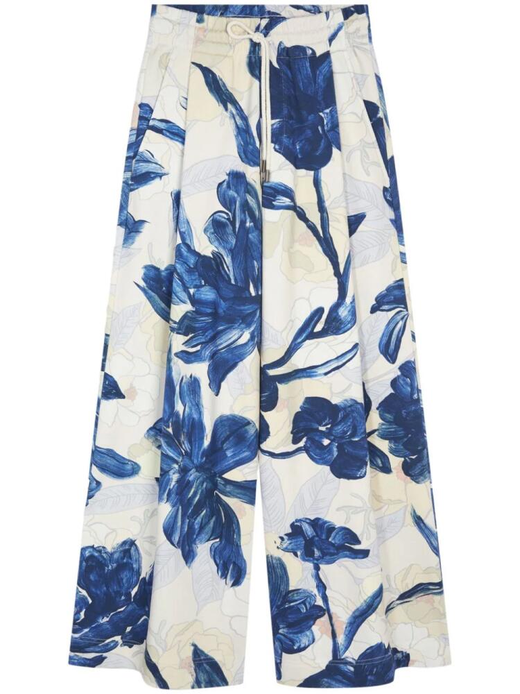 DRIES VAN NOTEN floral-print track pants - White Cover