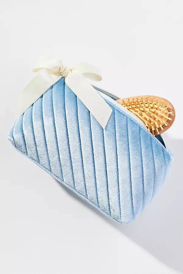 Anthropologie Quilted Velvet Cosmetic Bag Cover