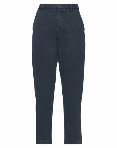 Pence Woman Pants Midnight blue Cotton, Wool Cover