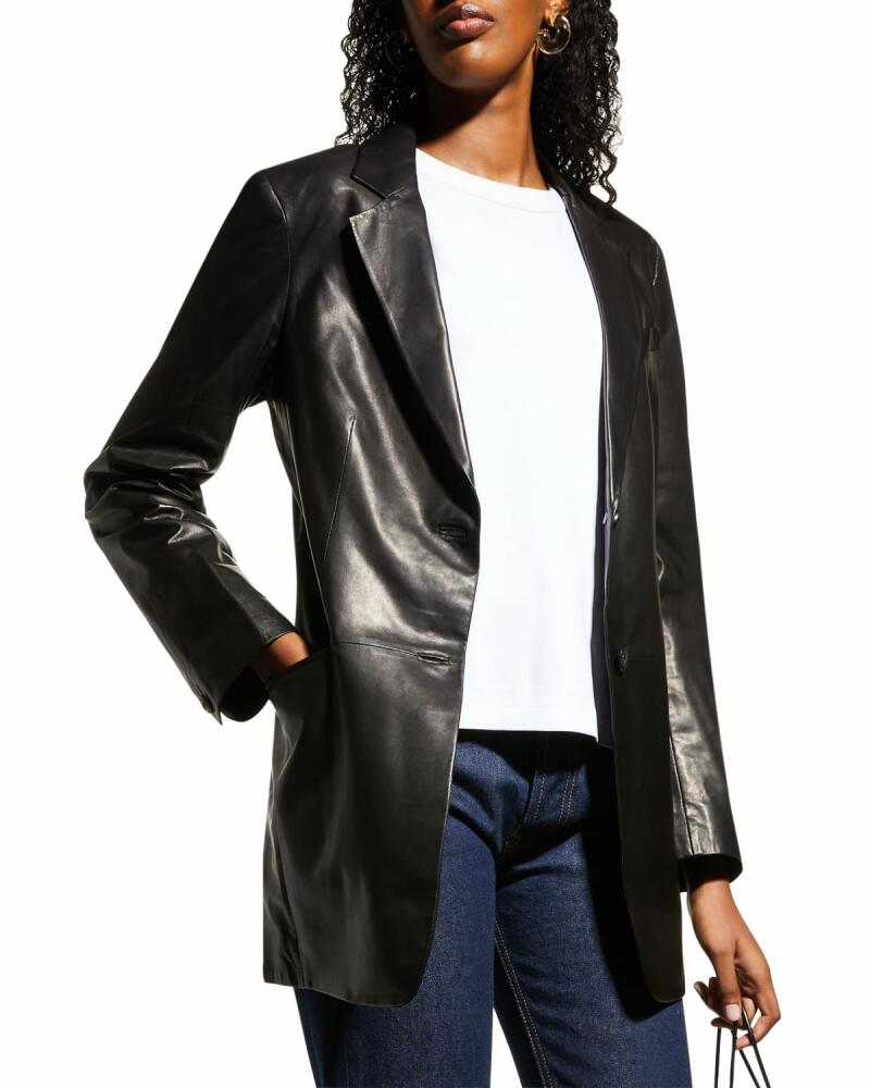 Rag & Bone Charles Lambskin Leather Blazer Cover