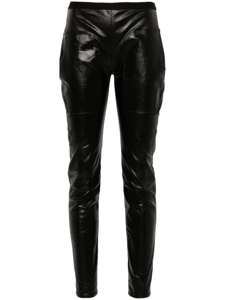 Rick Owens coated-finish leggings - Black Cover