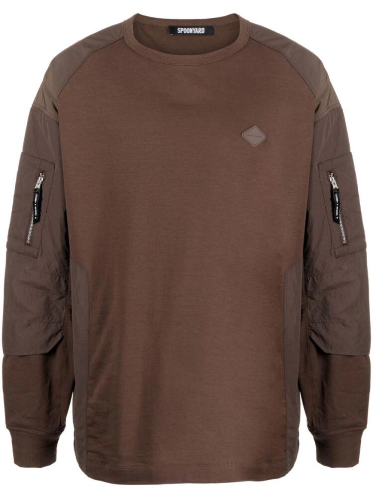 Spoonyard crew-neck cotton sweatshirt - Brown Cover