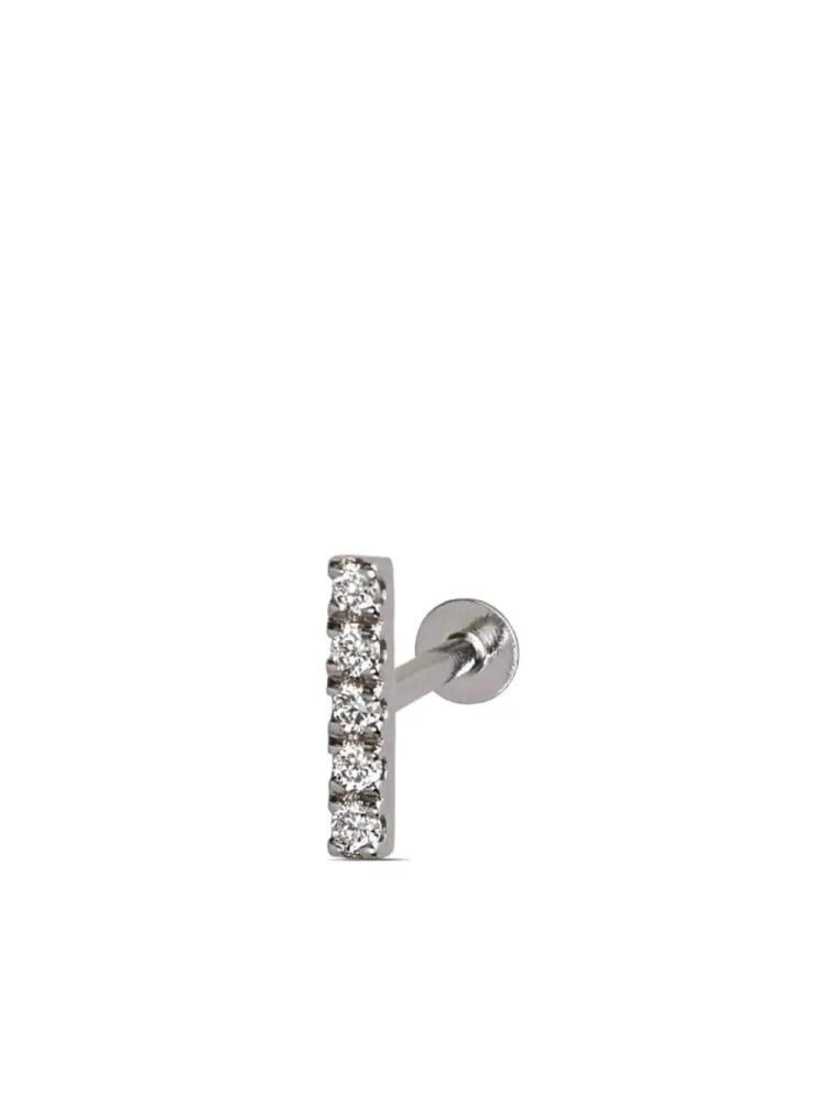 Lark & Berry 14kt white gold Modernist diamond single earring - Silver Cover