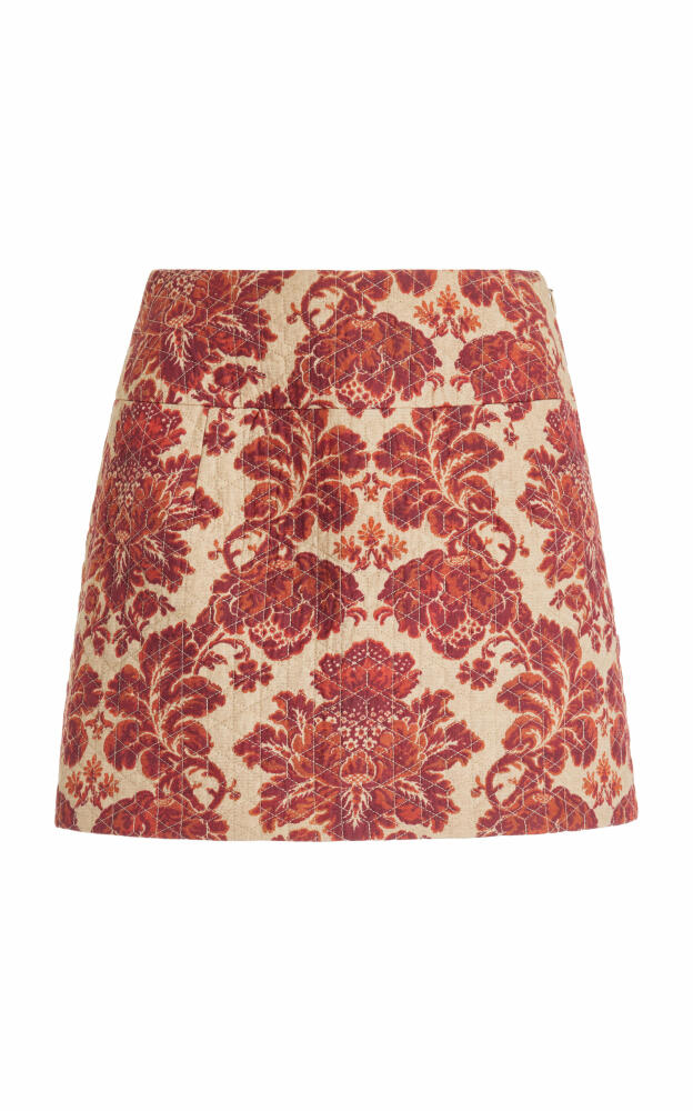 Posse - Joslin Printed Cotton-Blend Mini Skirt - Red Cover