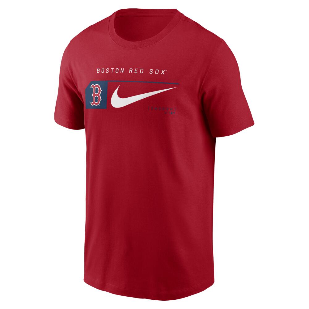 Boston Red Sox Team Swoosh Lockup Nike Men's MLB T-Shirt in Red Cover