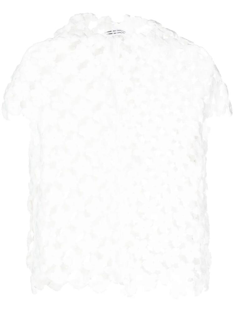 Comme Des Garçons Comme Des Garçons faux-flower cut-out blouse - White Cover