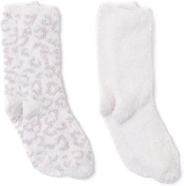 Barefoot Dreams Cozy Chic(r) In The Wild 2-Pair Socks Set (Cream/Stone Multi) Women's No Show Socks Shoes Cover