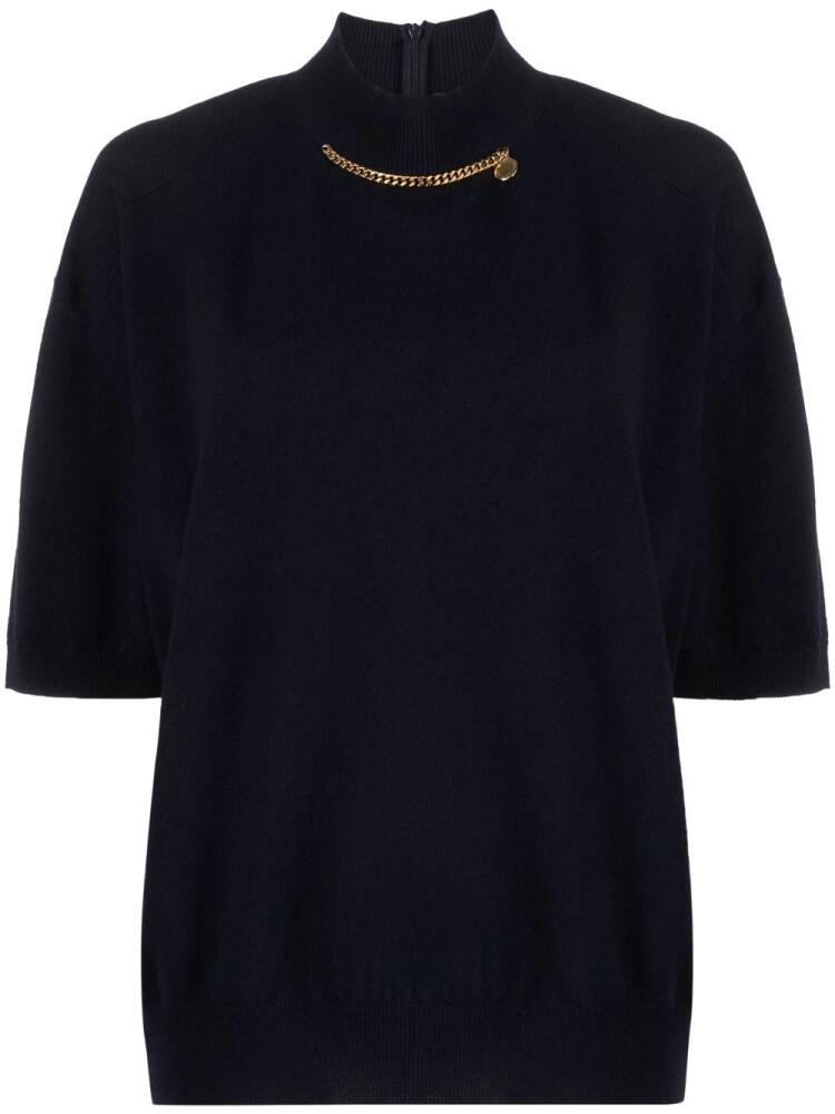 Stella McCartney Falabella high-neck wool blouse - Blue Cover